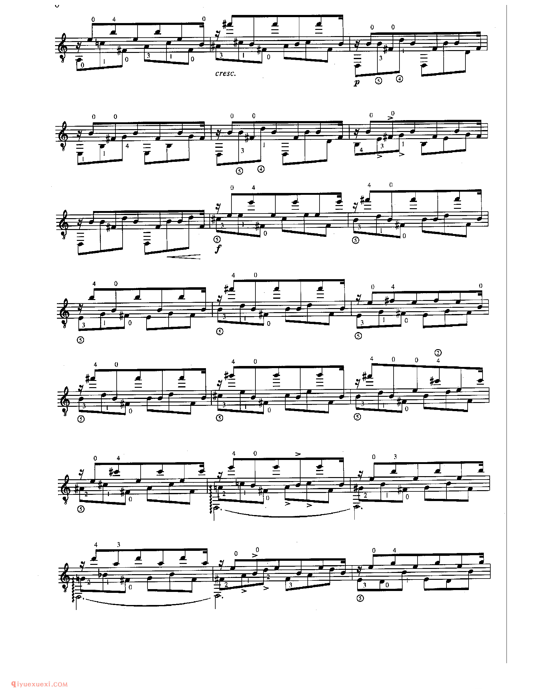 Toccata in Blue_多明尼康尼(Carlo Domeniconi)古典吉他乐曲五线谱