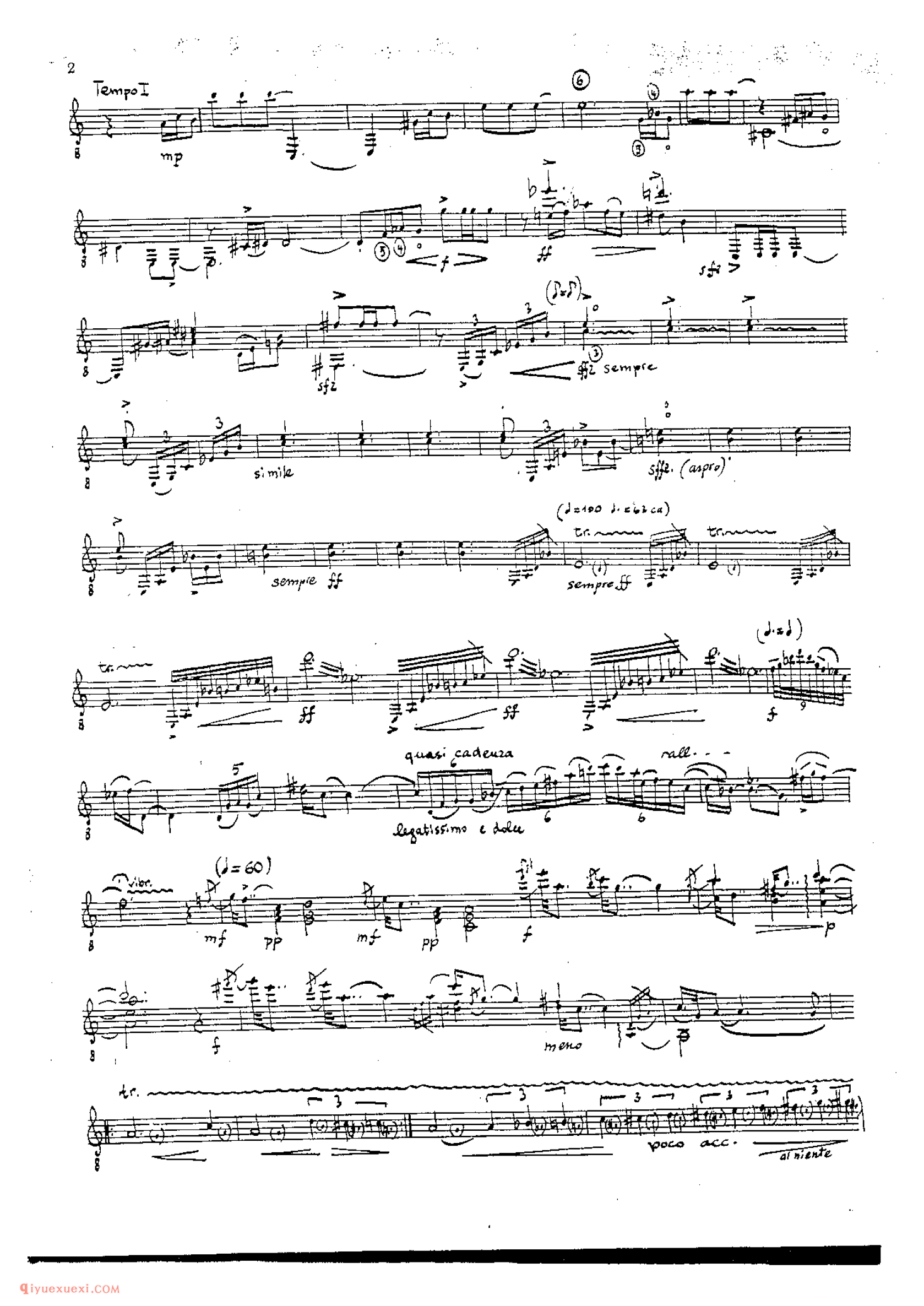 Hommage a Jimi Hendrix (op.52)_多明尼康尼(Carlo Domeniconi)古典吉他乐曲五线谱