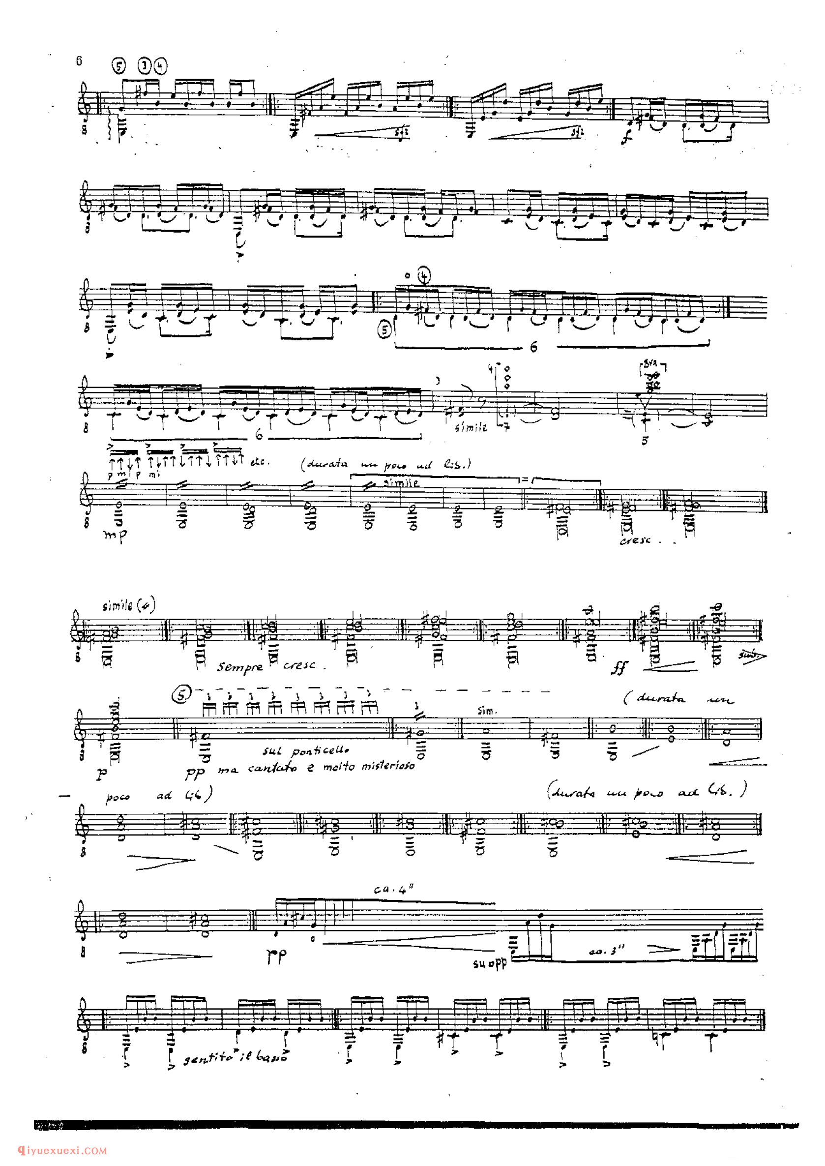 Hommage a Jimi Hendrix (op.52)_多明尼康尼(Carlo Domeniconi)古典吉他乐曲五线谱