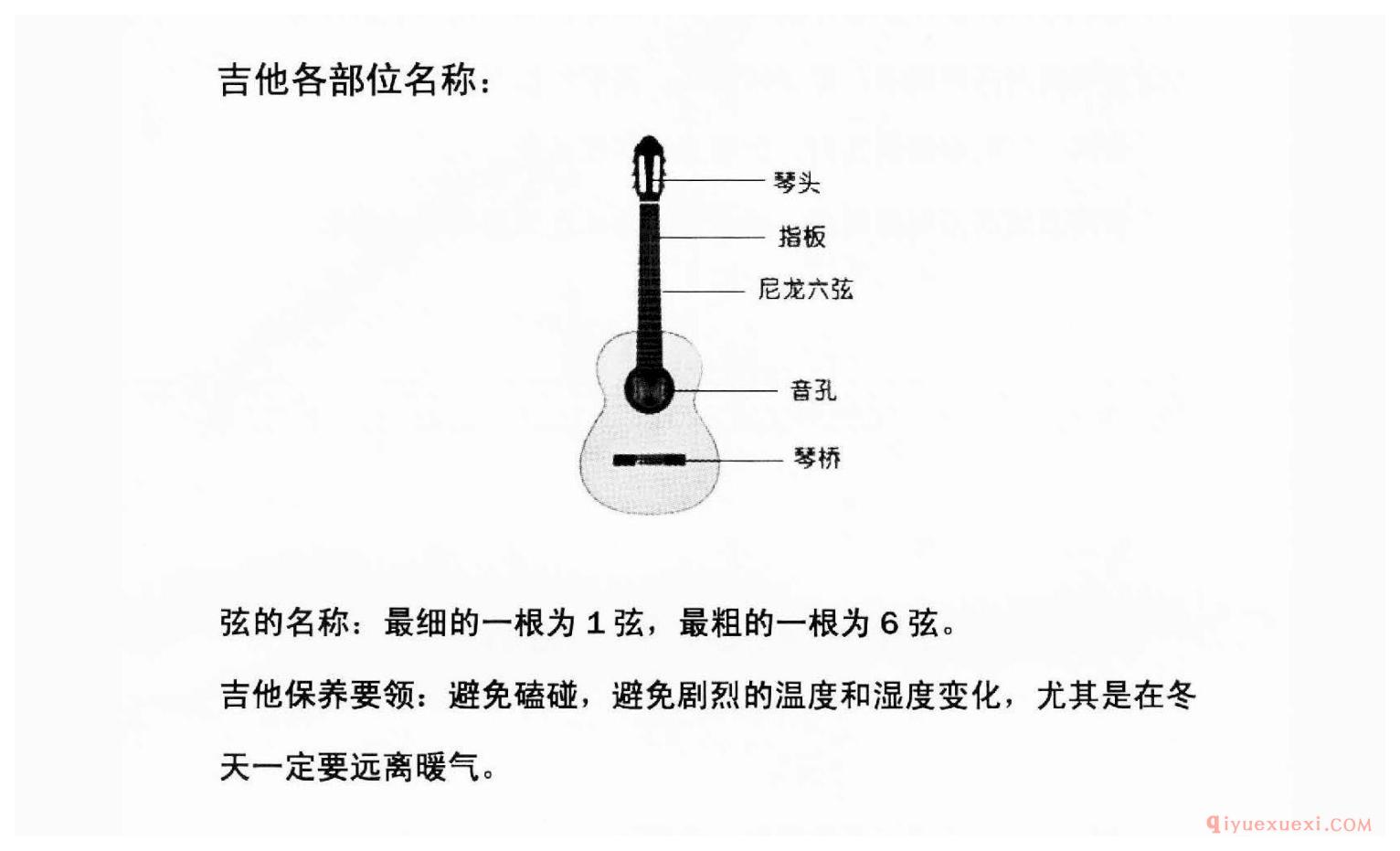 吉他各部位名称