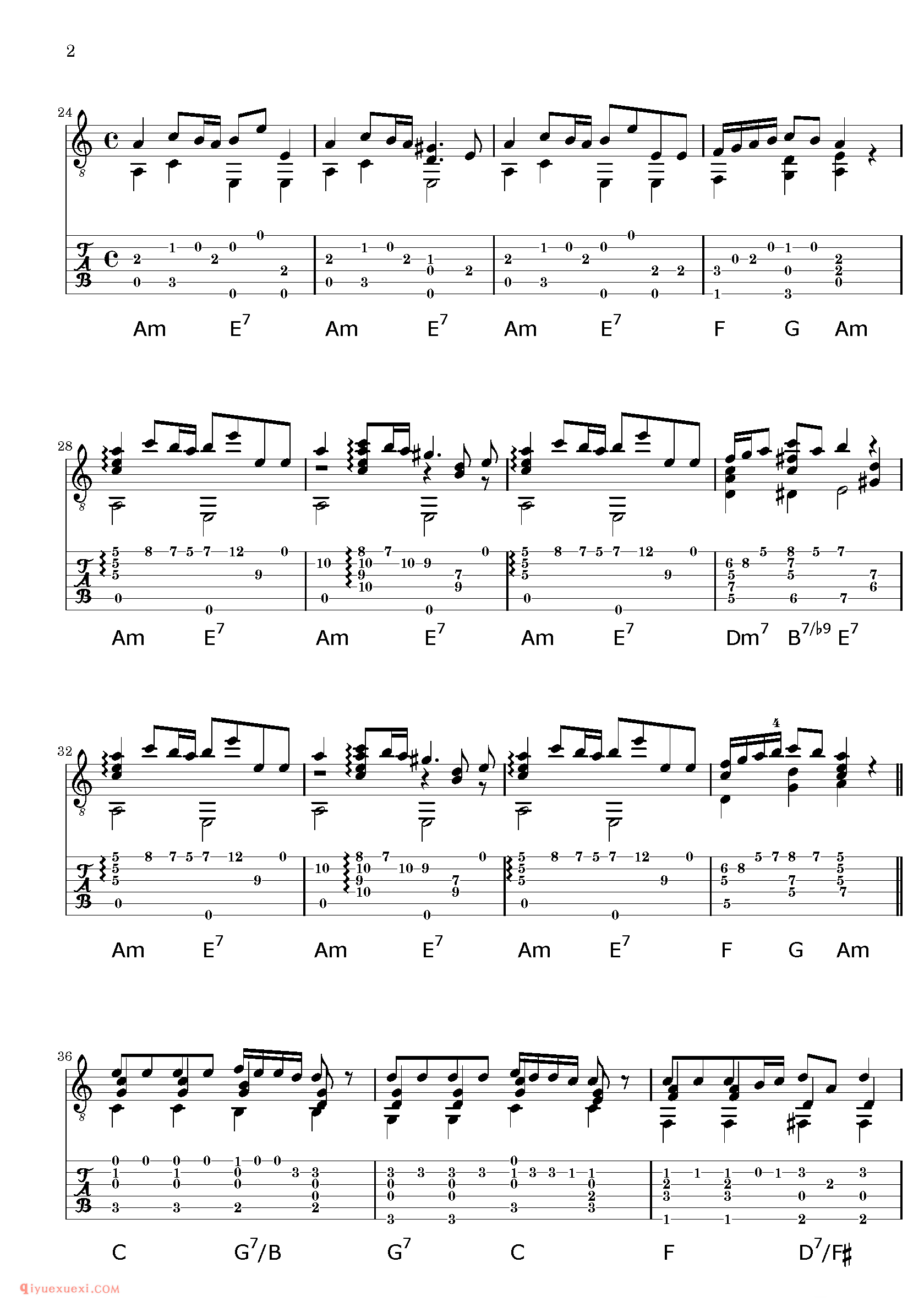 Requiem - Joe Hisaishi_古典吉他改编乐曲谱