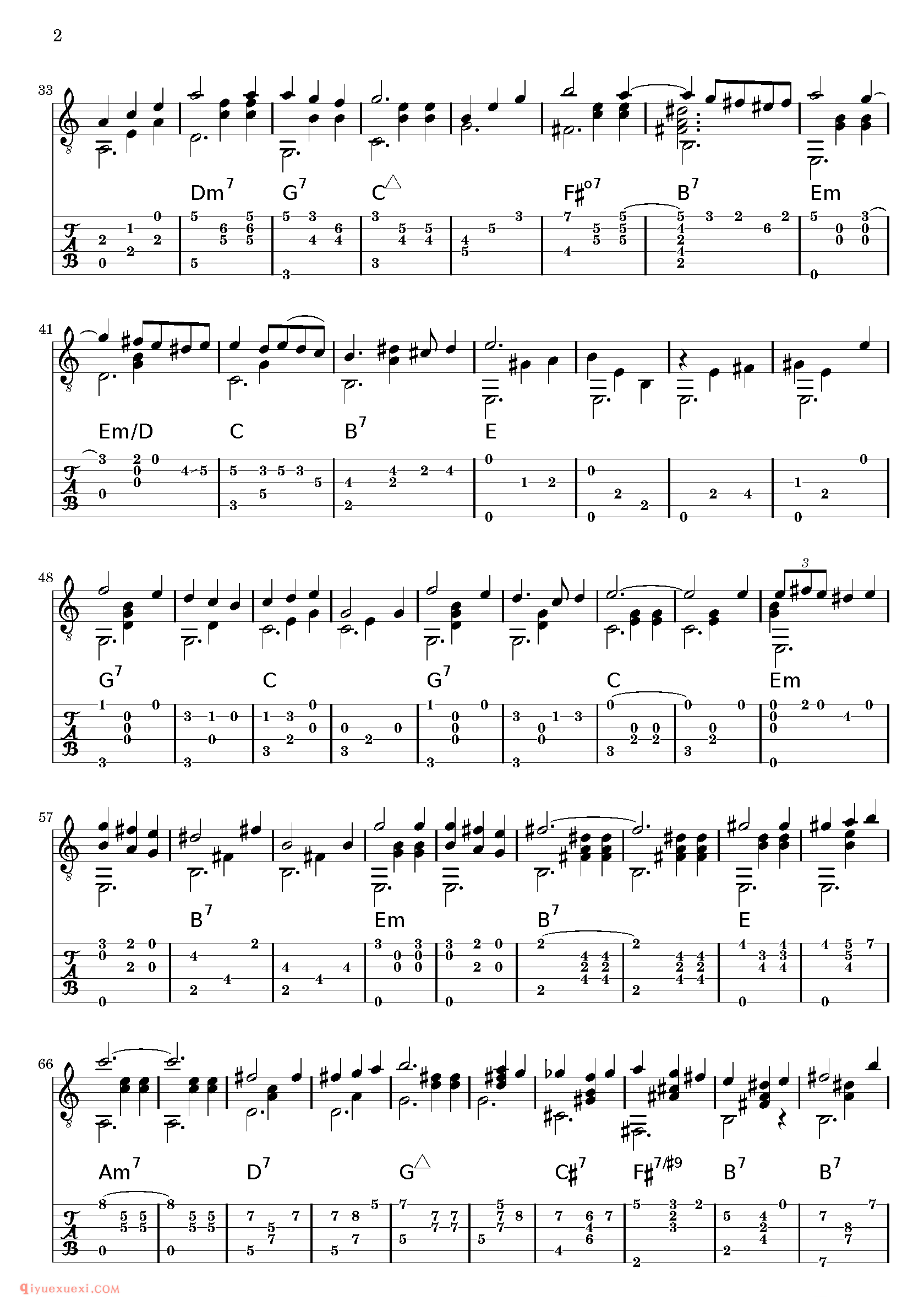 Jinsei no Merry go round Joe Hisaishi_古典吉他改编乐曲谱