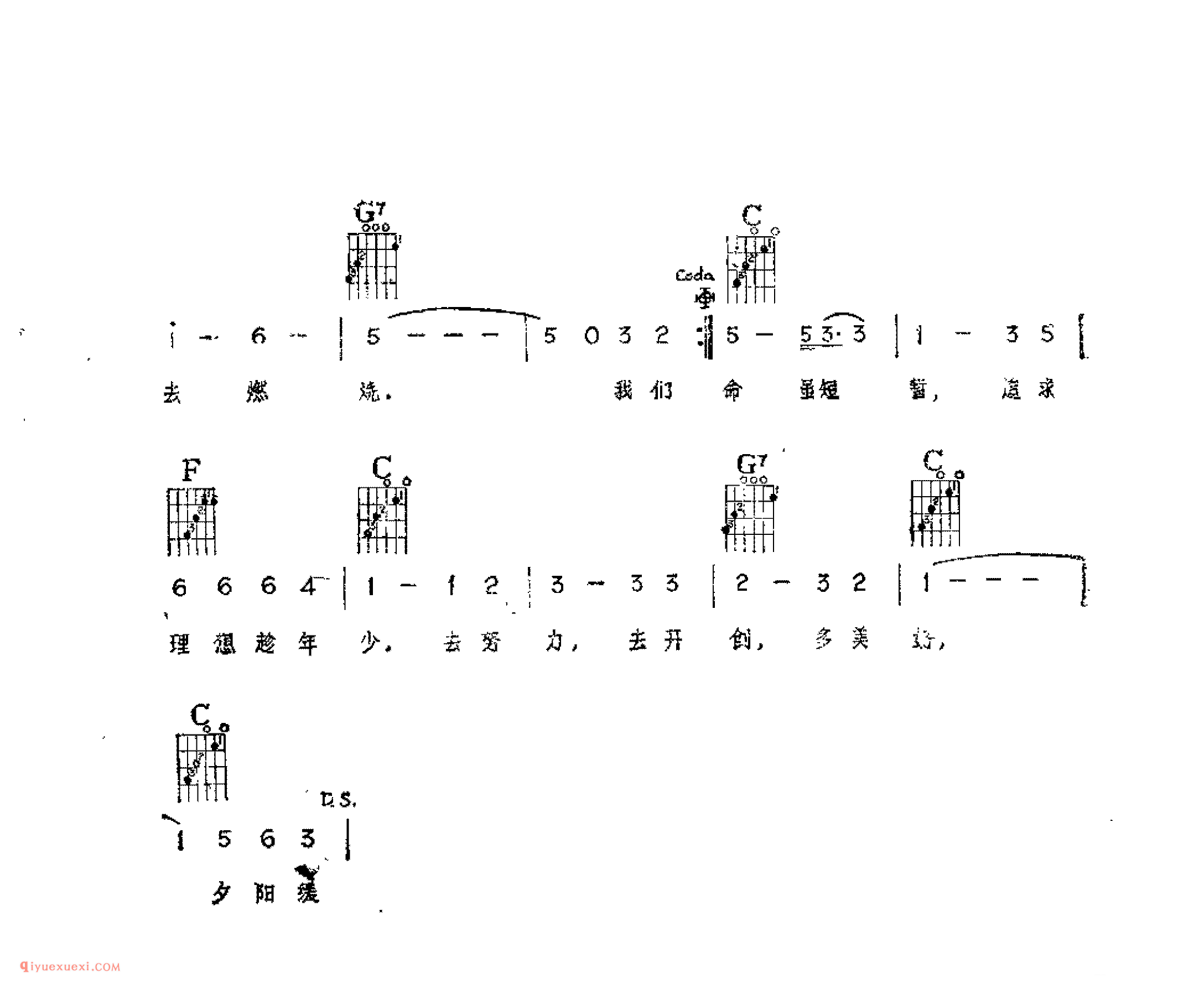 青春年华_蔡风词_何松龄曲_吉他伴奏通俗唱法歌曲简谱