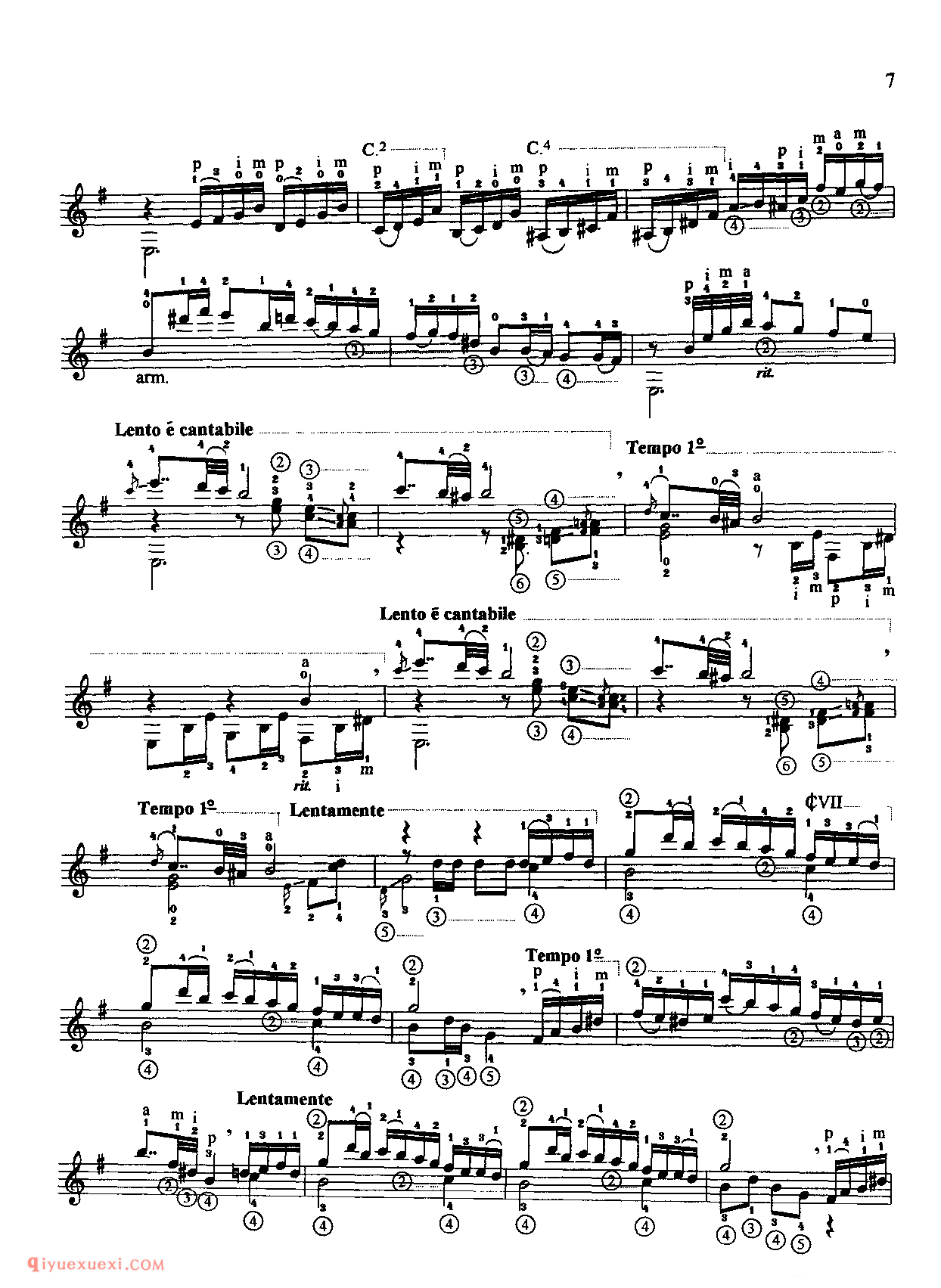 西班牙的故事［巴拉圭］巴里奥斯曲_吉他大师名曲五线谱