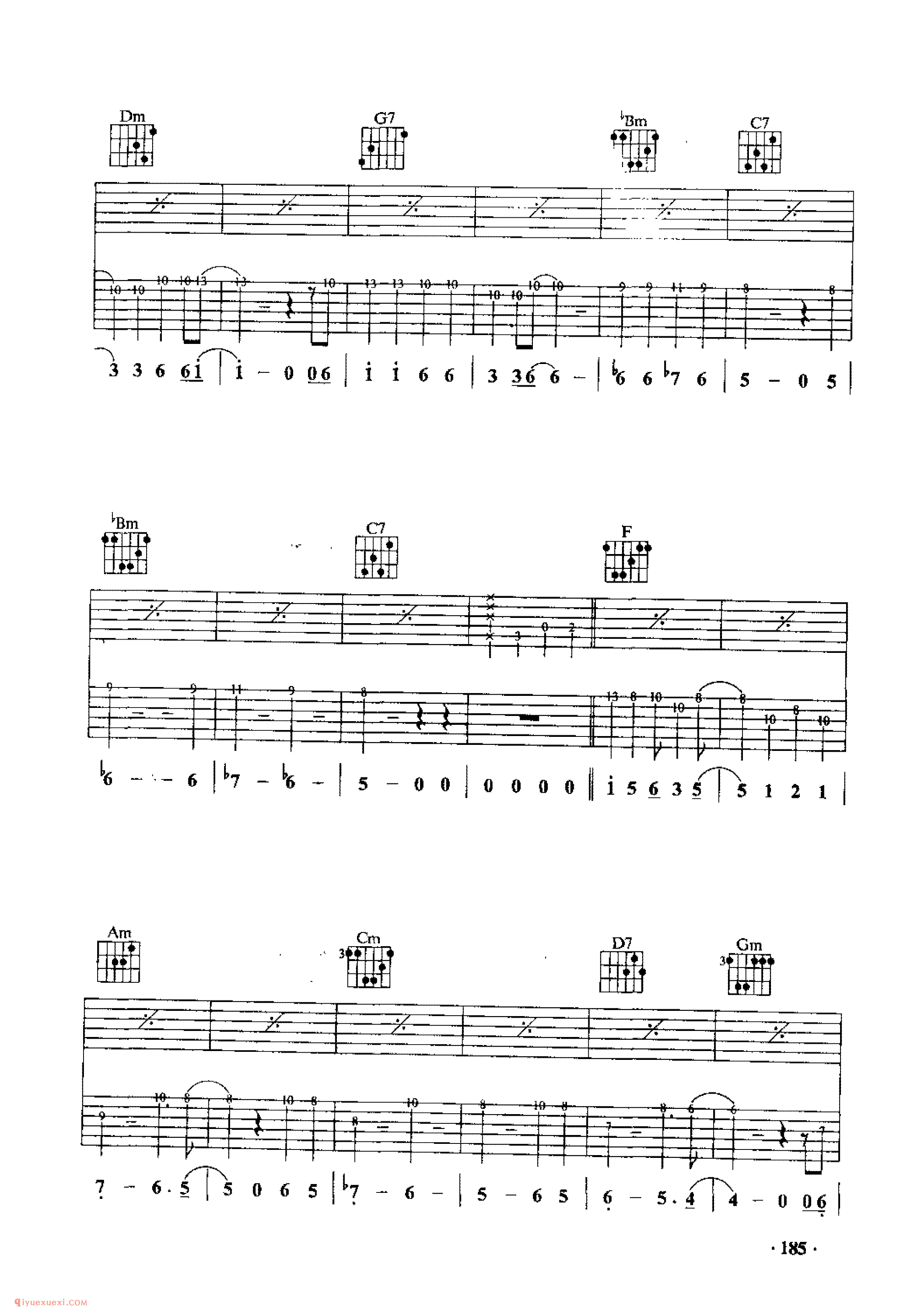 黄丝带_关国歌曲_吉他乐曲六线谱