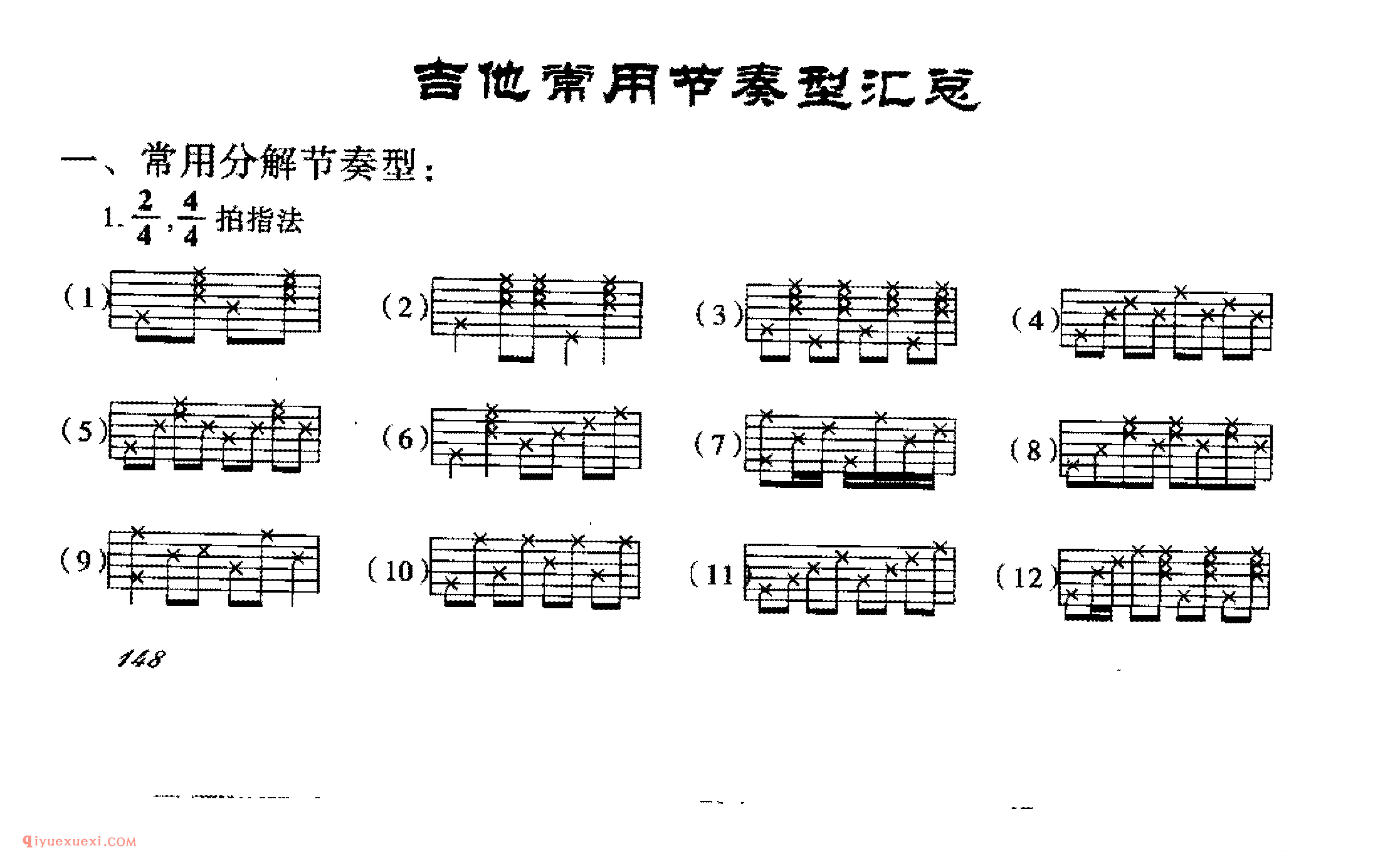 吉他常用节奏型汇总