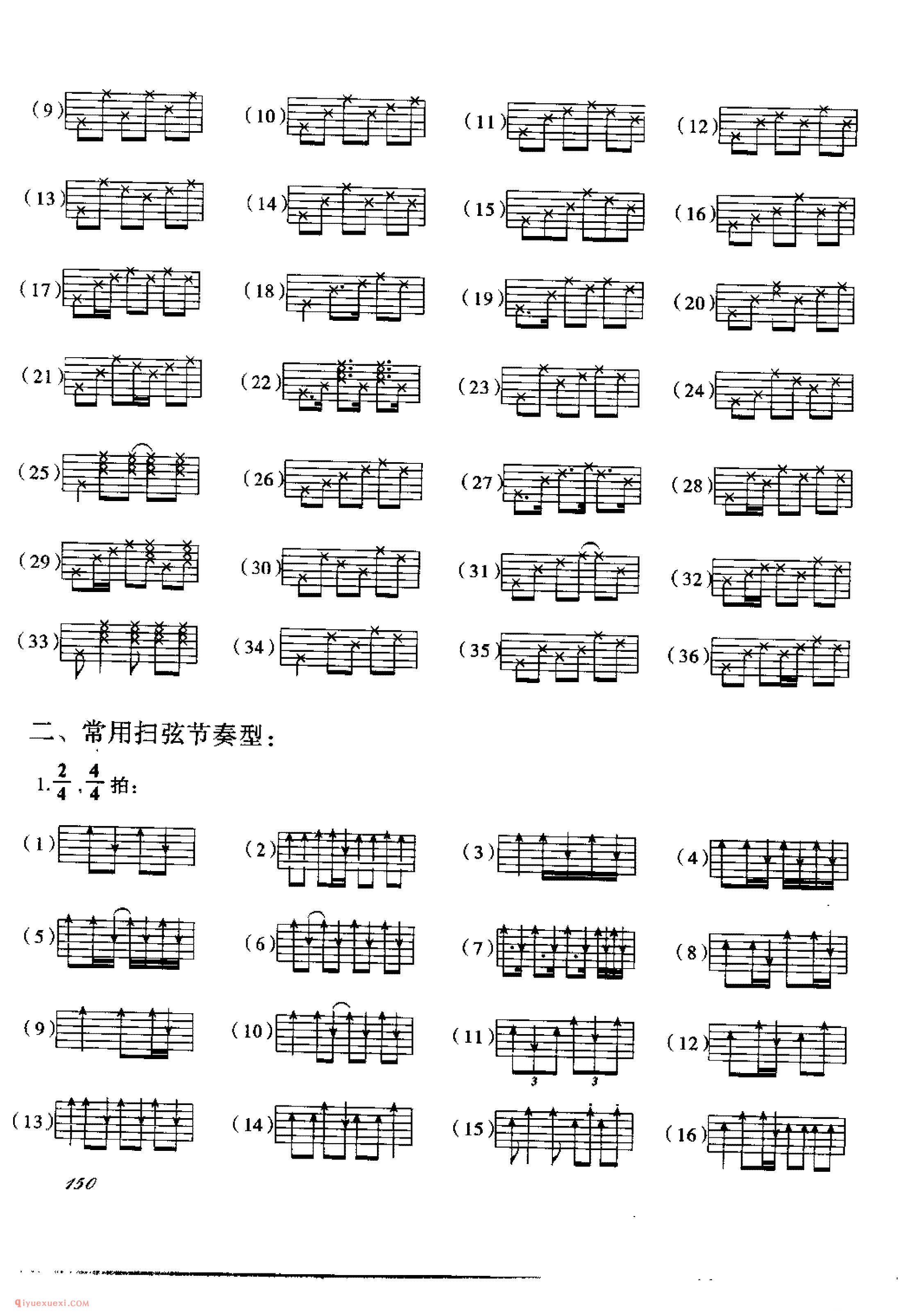 吉他常用节奏型汇总