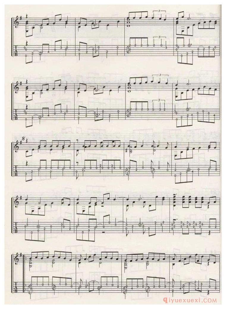 江南_林俊杰_吉他独奏乐曲谱