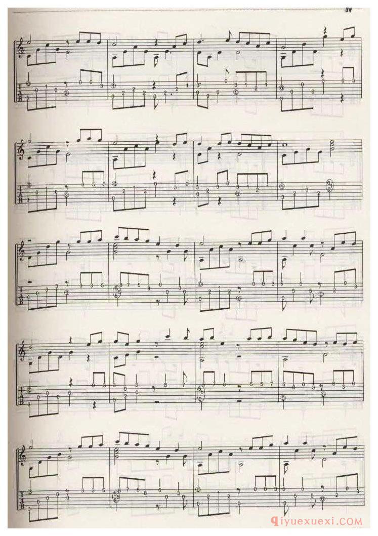 两只蝴蝶_庞龙_吉他独奏乐曲谱
