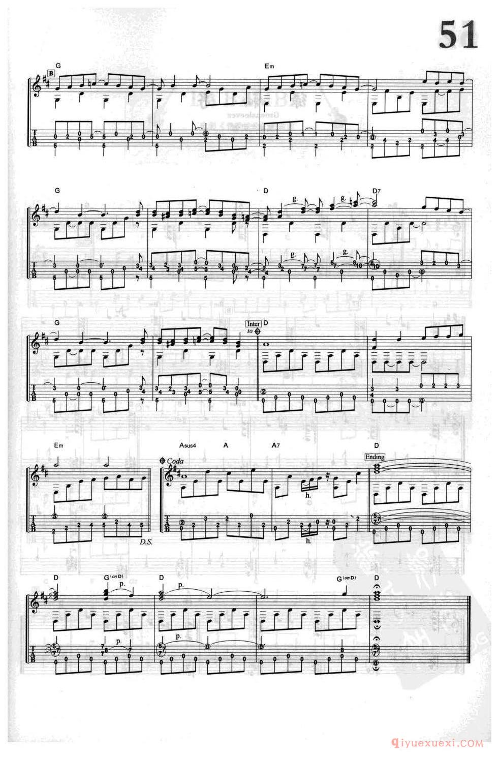 Melody Fair_电影《两小无猜》主题曲_比吉斯兄弟_吉他指弹独奏经典乐曲谱