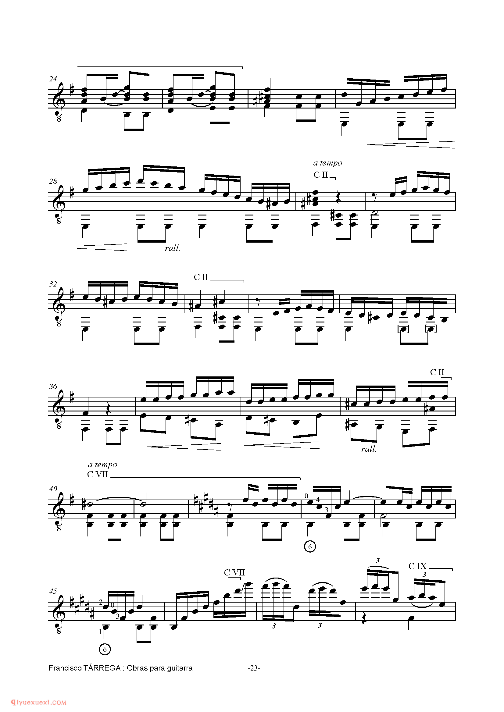 ​​​​​​​DANZA MORA_泰雷加古典吉他乐曲谱