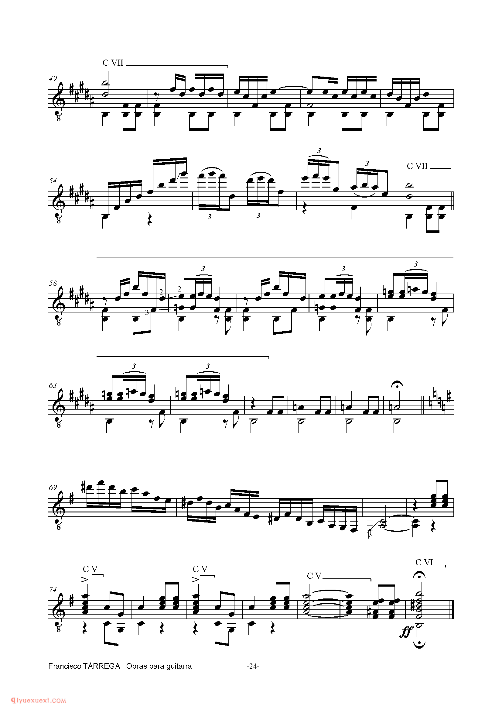 ​​​​​​​DANZA MORA_泰雷加古典吉他乐曲谱