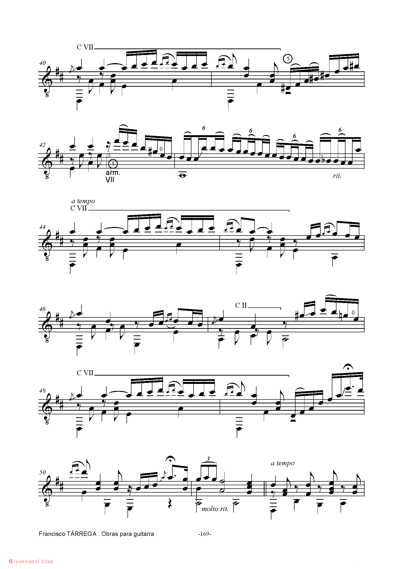 CAPRICHO ARABE_泰雷加古典吉他乐曲谱