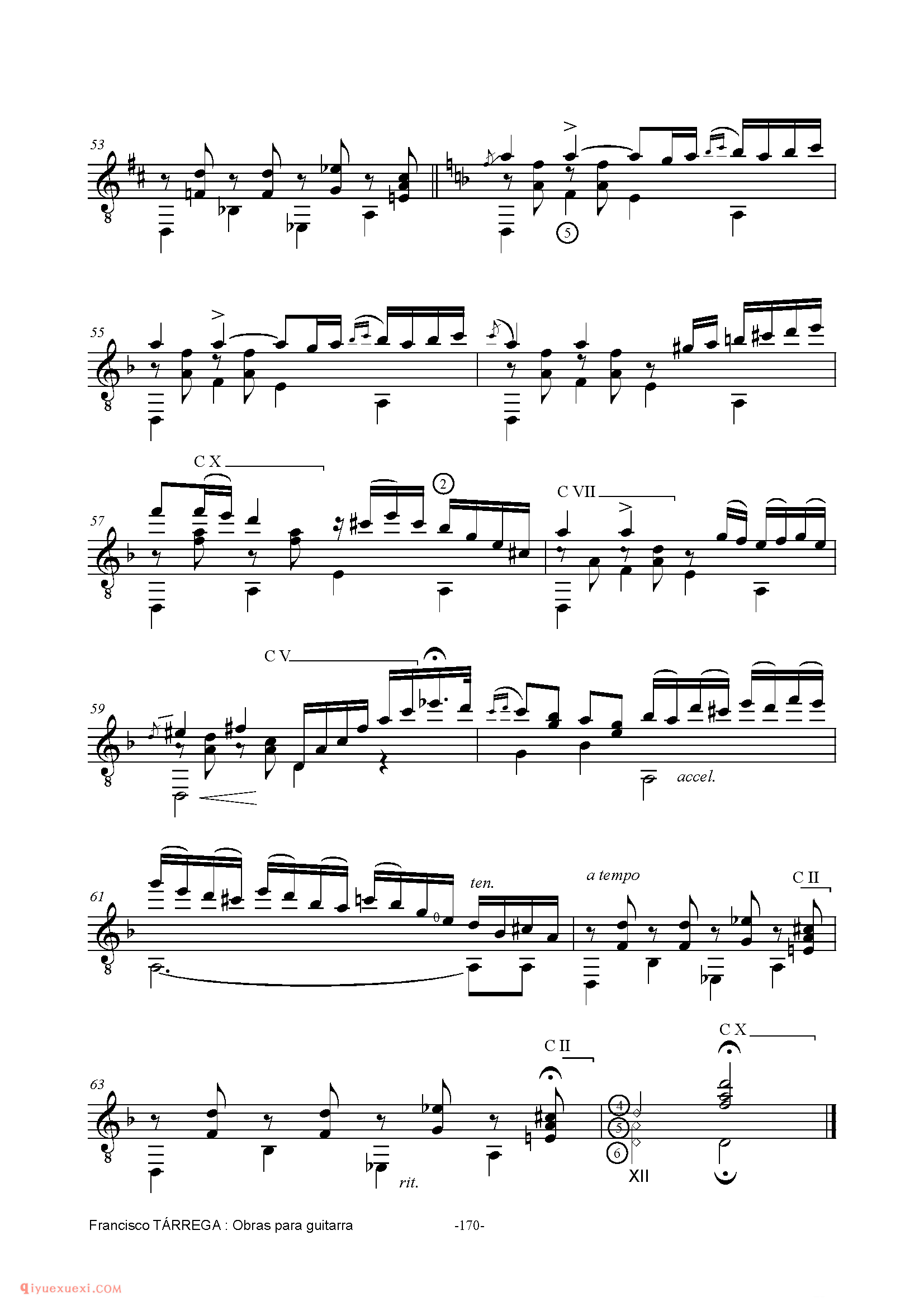 ​​​​​​​CAPRICHO ARABE_泰雷加古典吉他乐曲谱