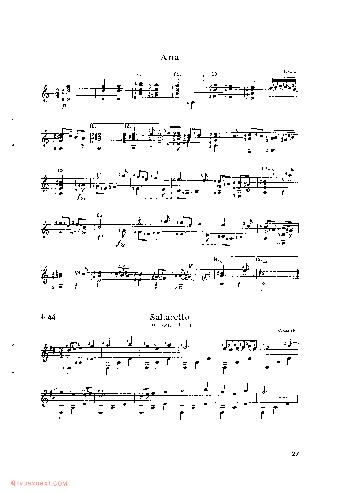 六首鲁特作品_鲁特_吉他世界名曲五线谱