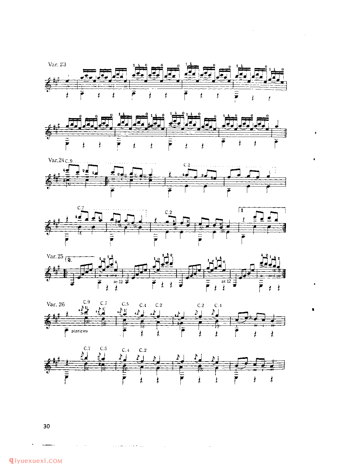 大霍塔_弗·泰勒加_吉他世界名曲五线谱