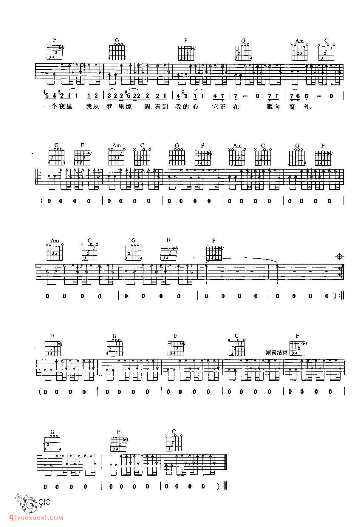 在别处_许巍 词曲_吉他弹唱六线谱