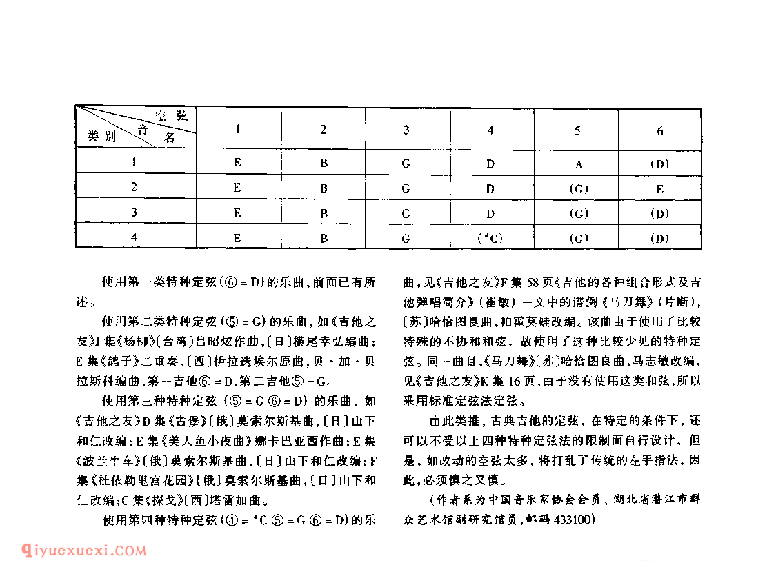 古典吉他的定弦与定调