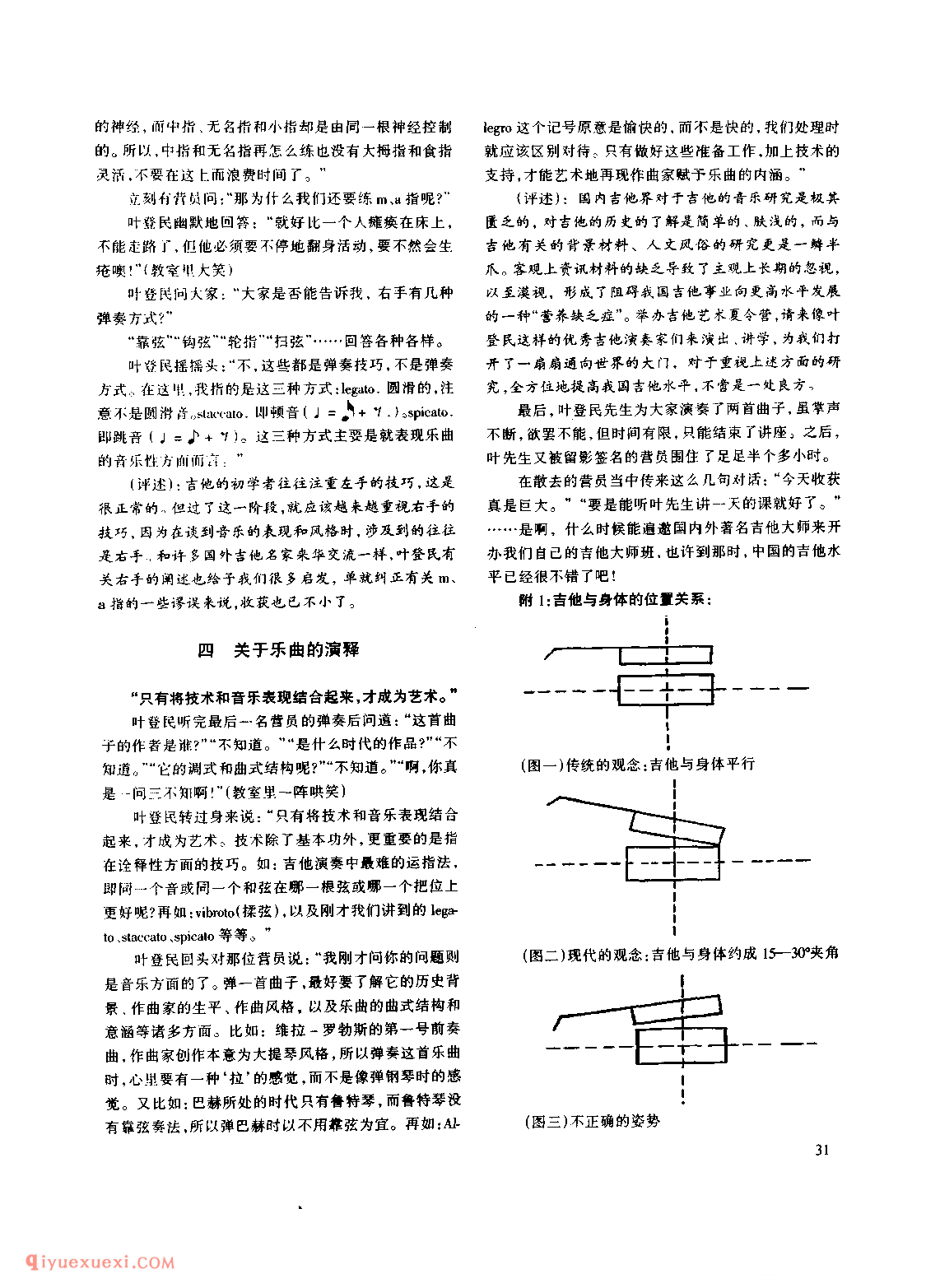 吉他演奏姿势、左右手技巧及其他