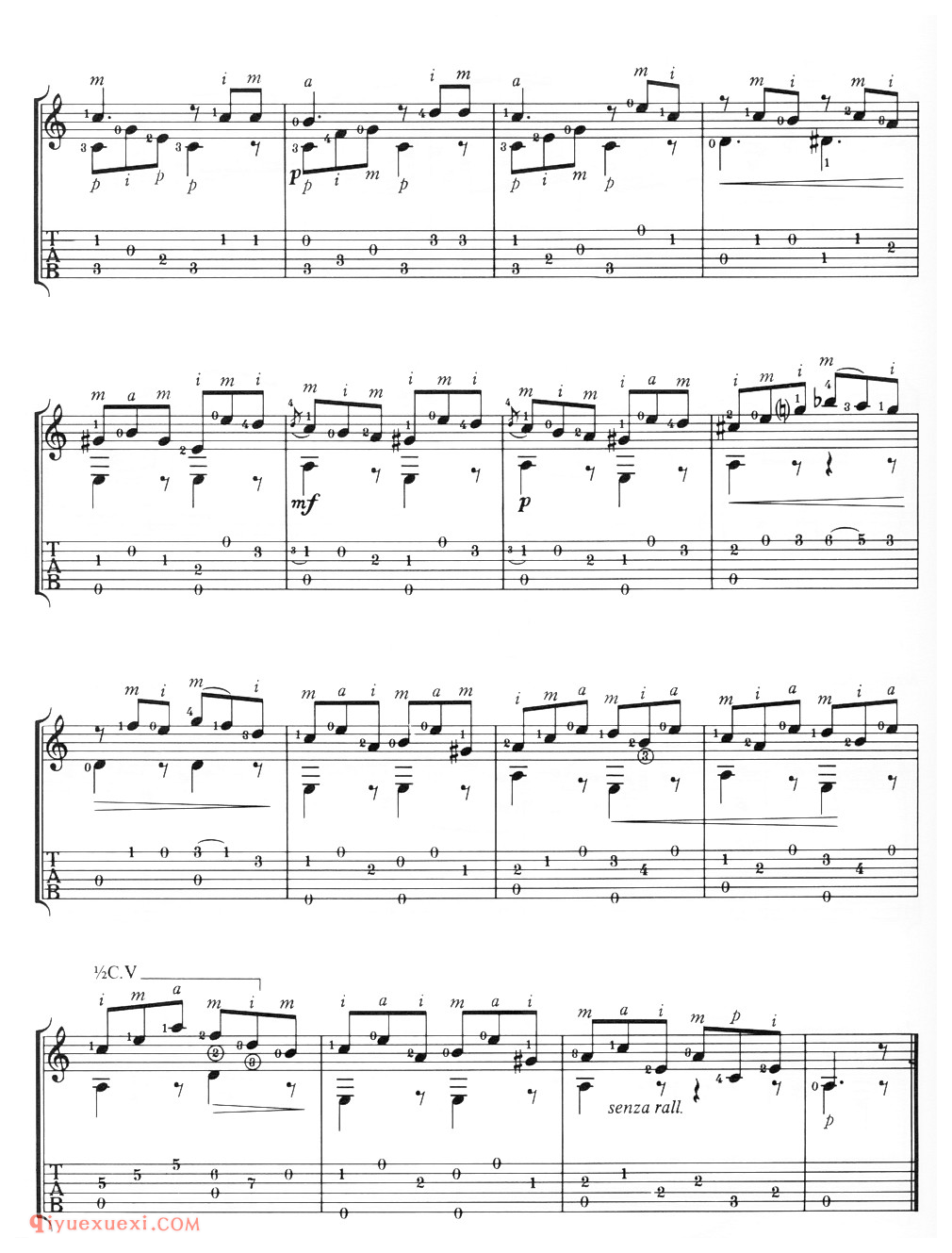古典吉他进阶独奏乐曲谱