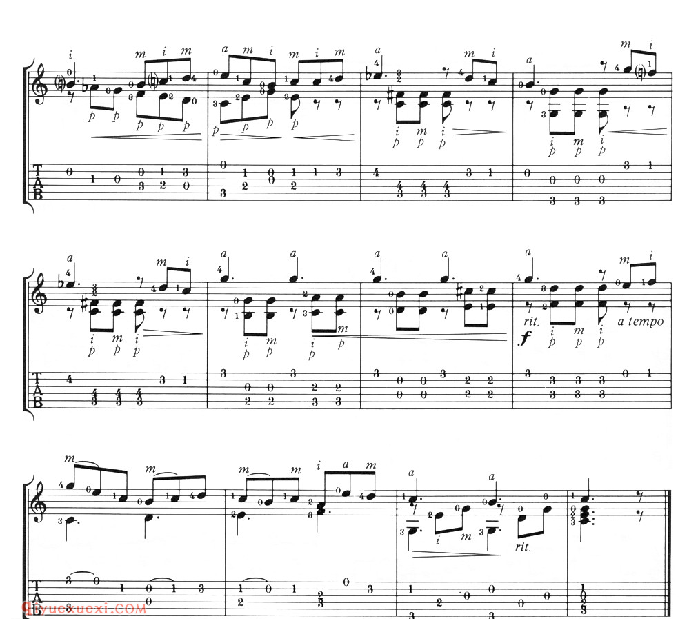 Grazioso (Giuliani)古典吉他进阶独奏乐曲谱