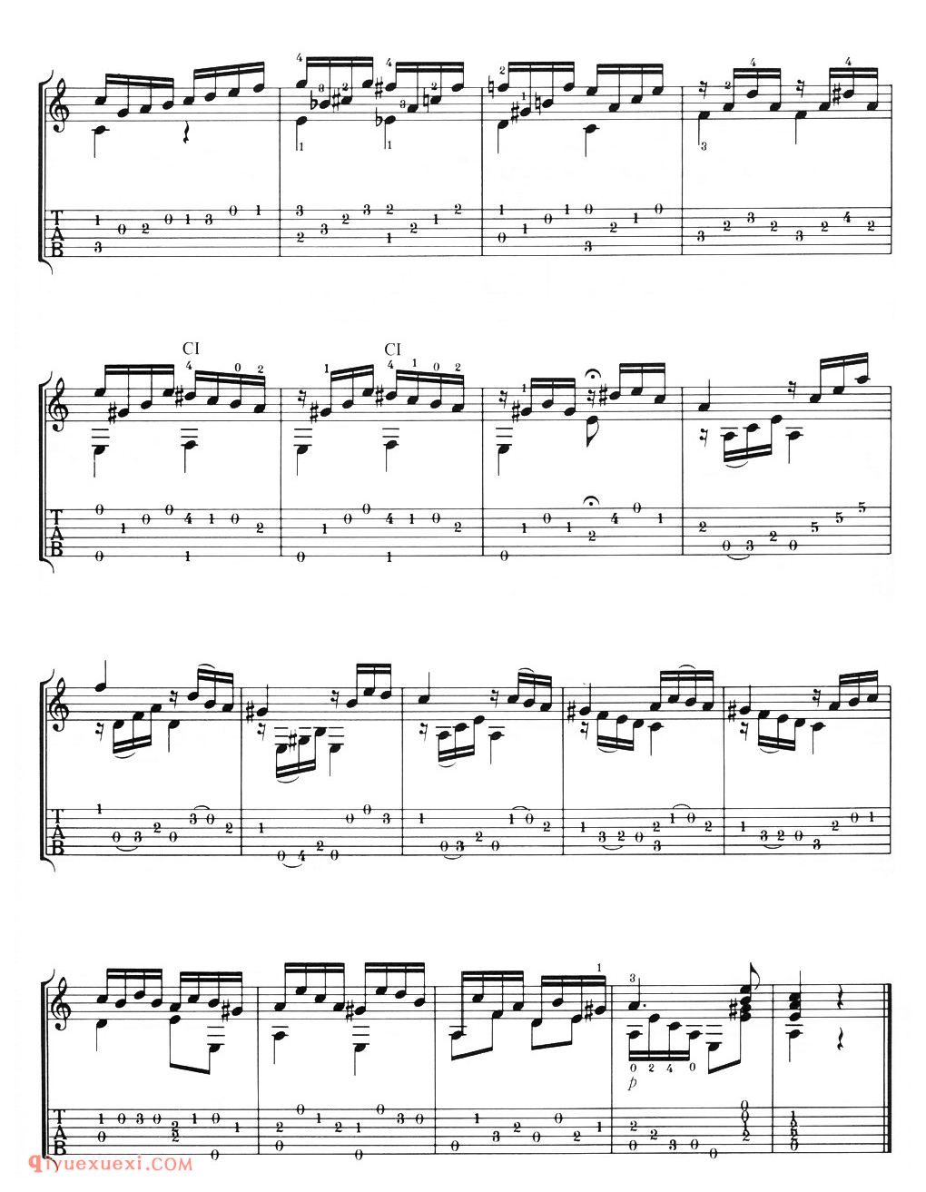 古典吉他进阶独奏乐曲谱