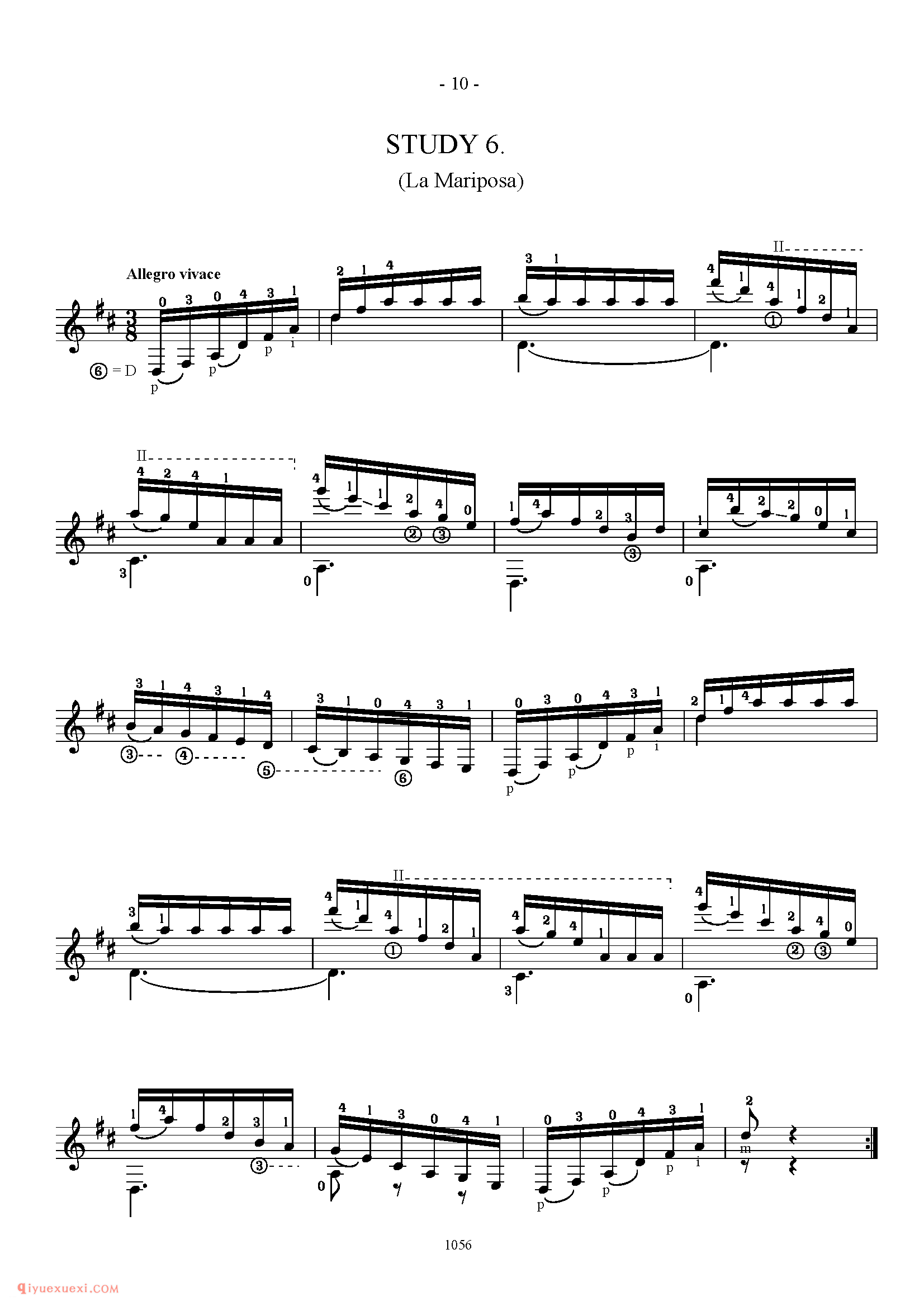 FRANCISCO TARREGA 12 STUDIES FOR GUITAR_世界著名古典吉他练习乐曲谱