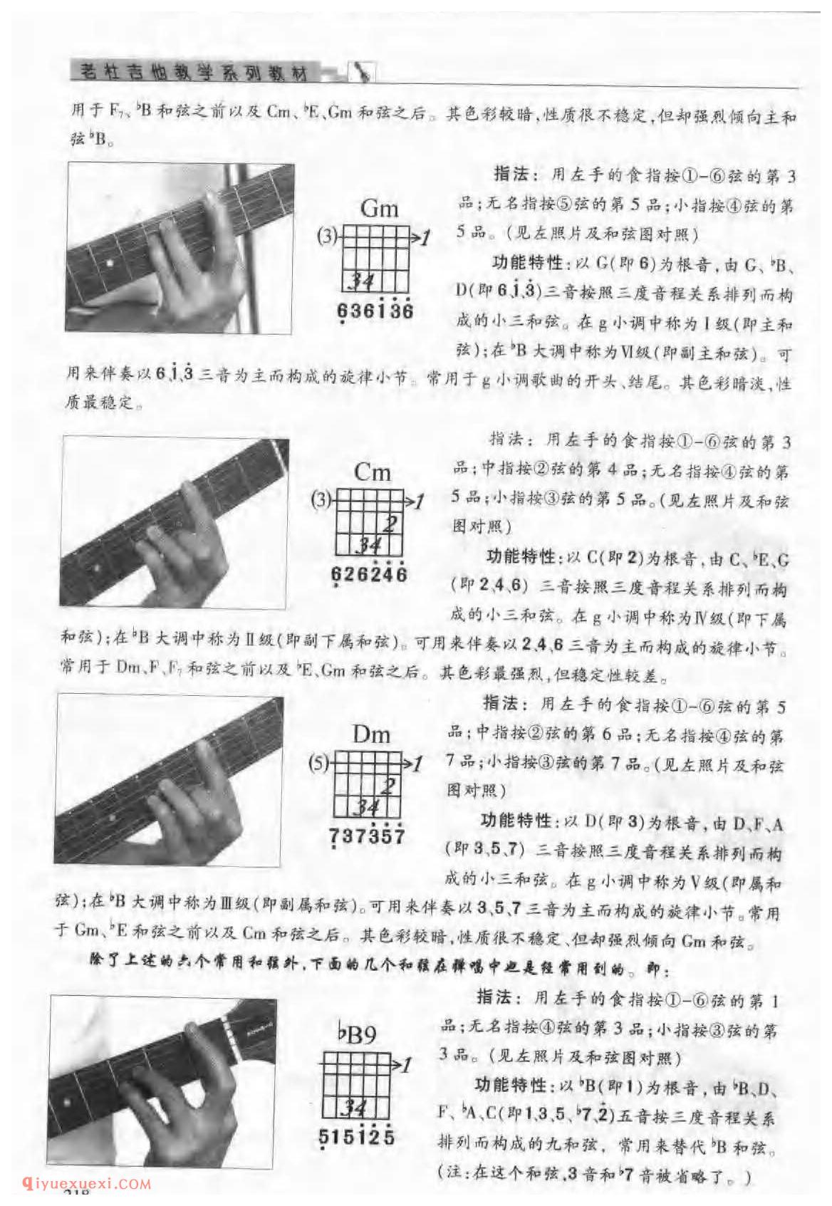 吉他bB大调与g小调的音阶及指板音位图_bB大调与g小调的和弦指法与练习