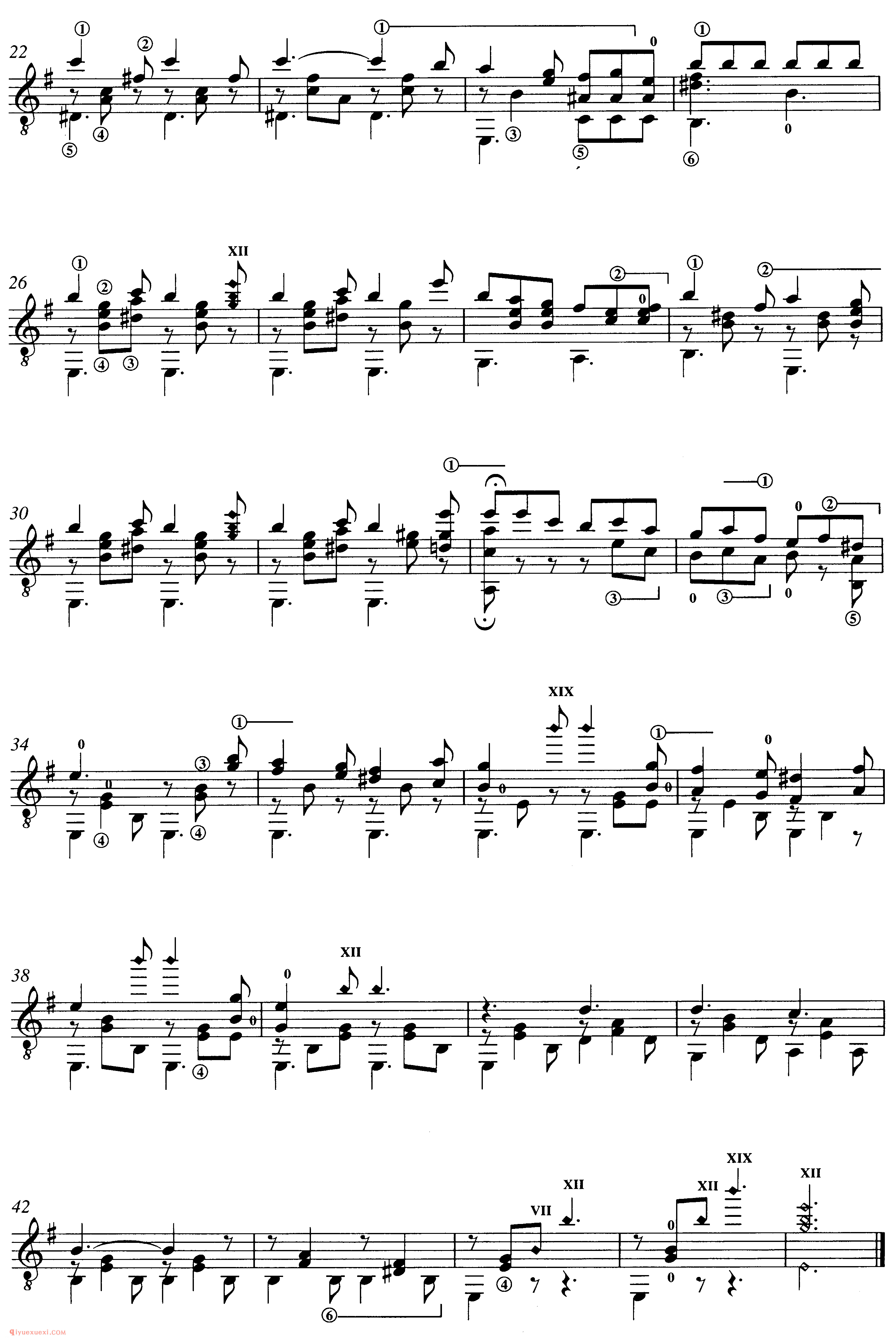 F. Mendelssohn_SONG WITHOUT WORDS op.19 n.6_塞戈维亚改编吉他谱