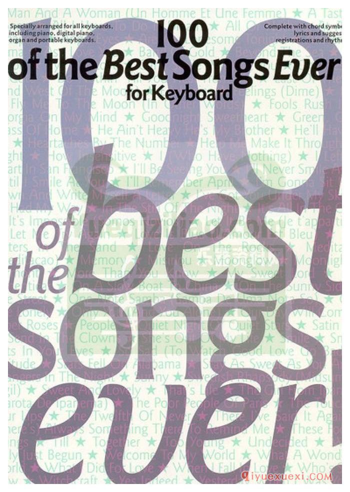 PDF钢琴谱下载 |有史以来最好听的100首歌.用于键盘 原版电子书