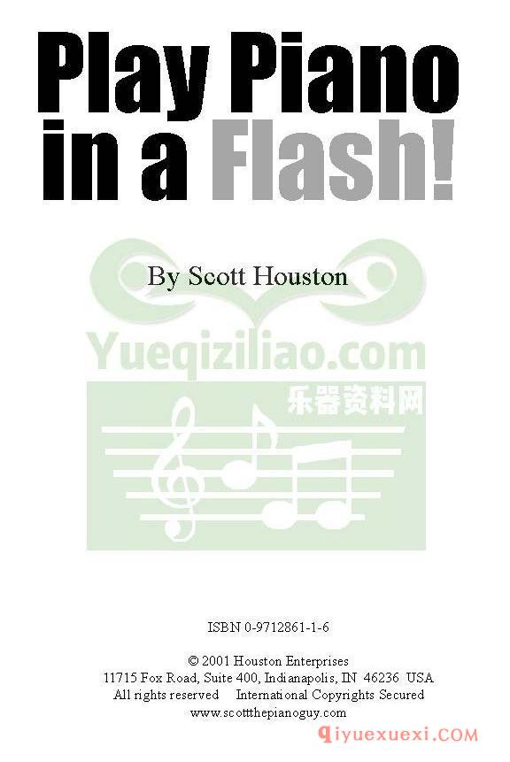 PDF钢琴教材 | 钢琴速成(Play Piano in a Flash!)原版电子书