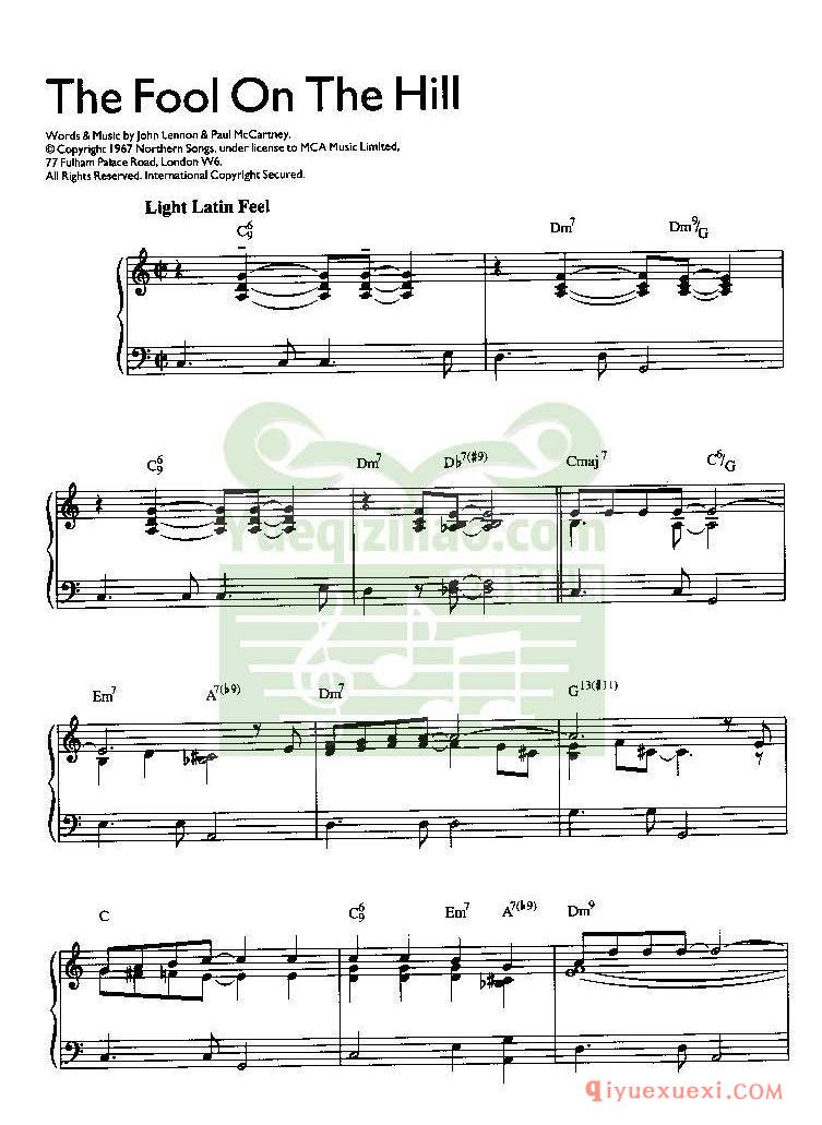 PDF钢琴谱下载 | 爵士钢琴披头士乐队.钢琴独奏曲谱集原版电子书