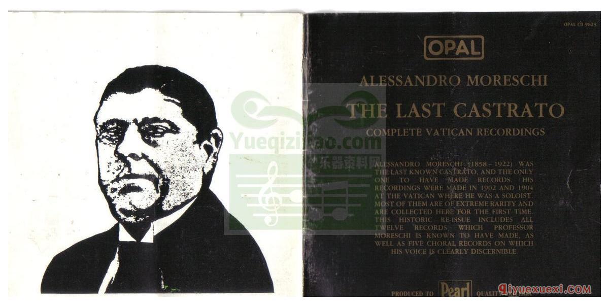 歌剧录音下载 | 莫雷斯奇 Alessandro Moreschi《最后的阉人歌手》The Last Castrato[APE]专辑