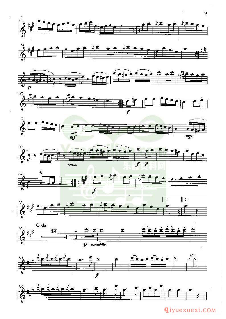 长笛独奏小品 | 土耳其进行曲[奥]莫扎特 独奏分谱