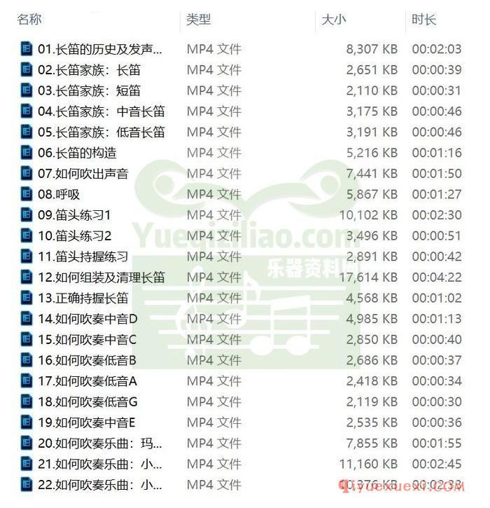 许佑佳长笛入门课程23讲高清MP4视频全集免费下载