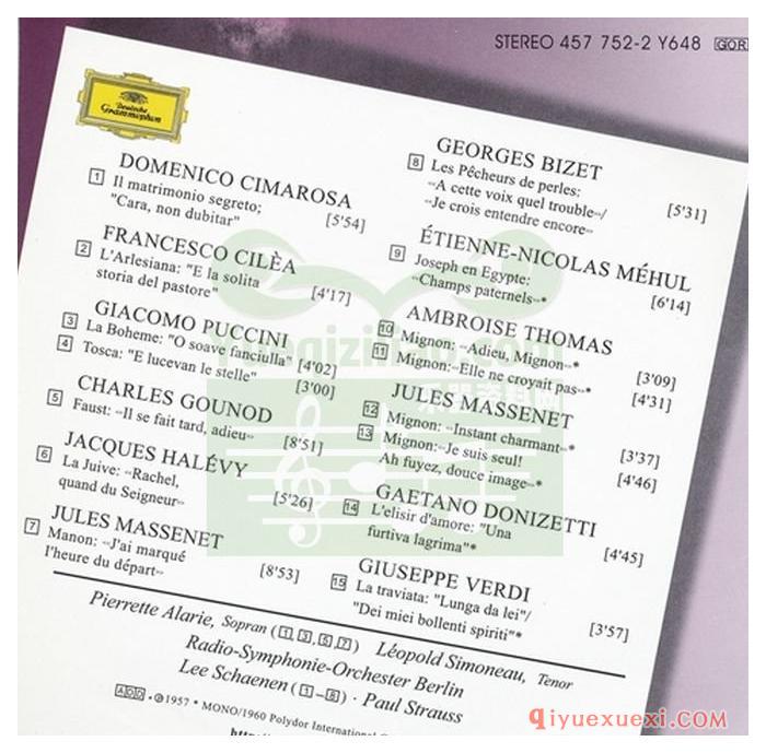 莱帕德·西莫诺《法国、意大利咏叹调及二重唱》专辑古典乐唱片下载