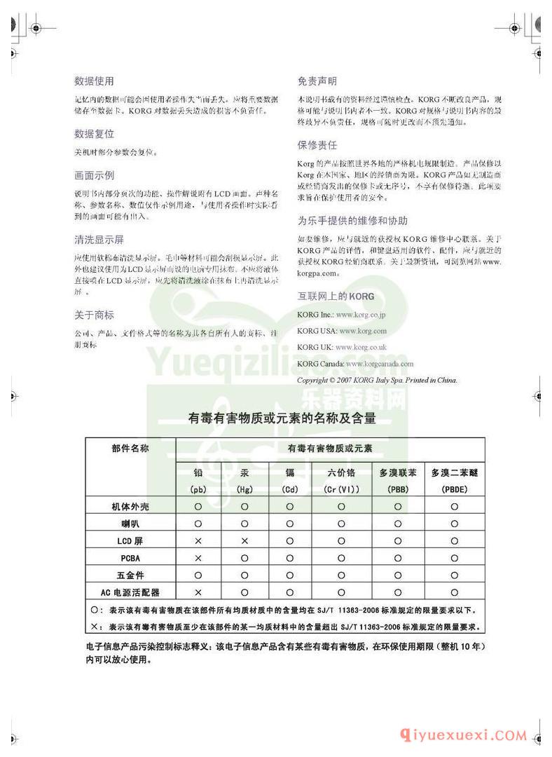 KORG PA500专业编曲链盘使用说明书中文版在线查阅