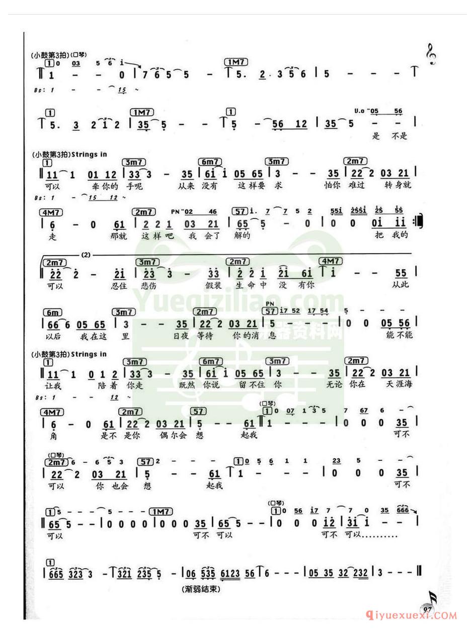 电子琴谱带和弦 │ 把悲伤留给自己