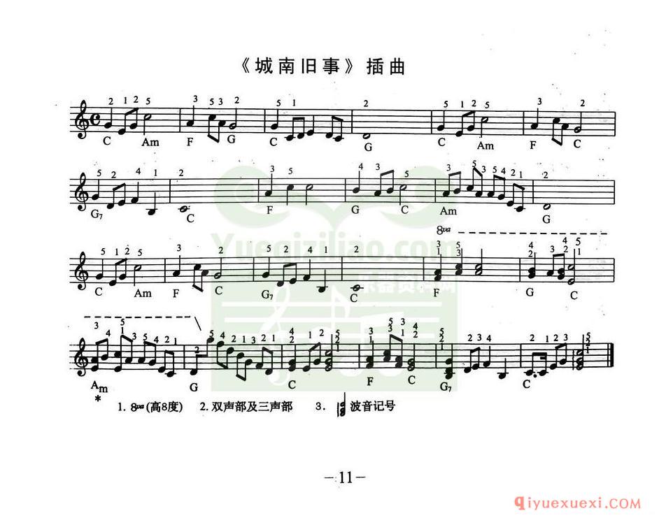 简单的电子琴乐曲 │ 城南旧事 插曲(五线谱)