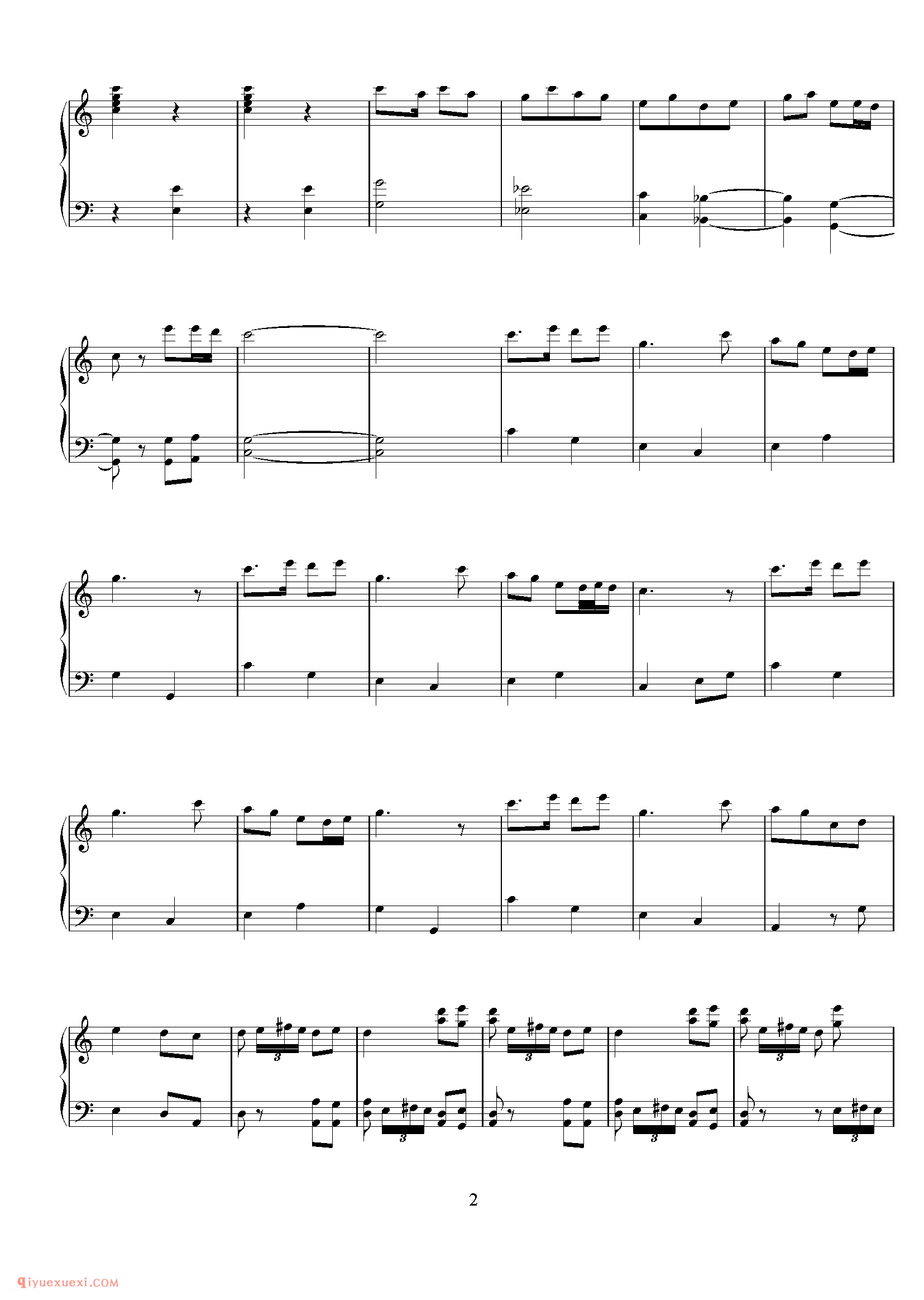 复杂电子琴曲目 | 春节序曲(五线谱)