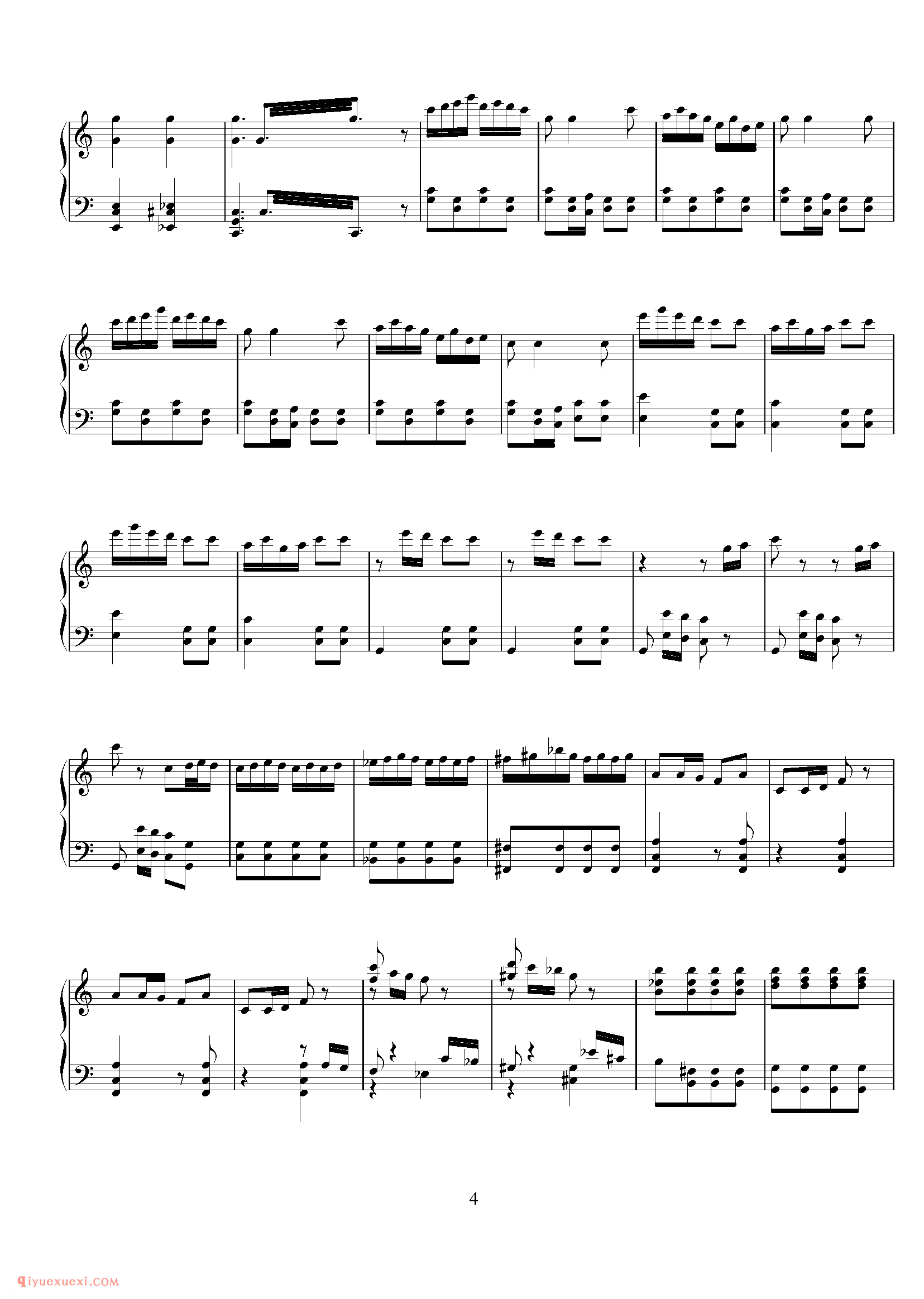 复杂电子琴曲目 | 春节序曲(五线谱)